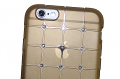 Протектор no brand за Iphone 6/6S 4.7, С кристални камъчета, Силикон, Златист - 51339